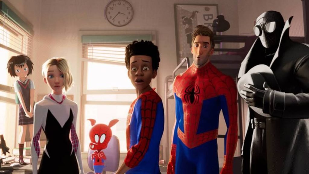 Homem-Aranha No Aranhaverso 2018 Miles Morales animação Oscar Spider-Gwen Peter B Parker Rei do Crime multiverso